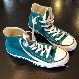Never worn! Sz 7 women - teal Converse